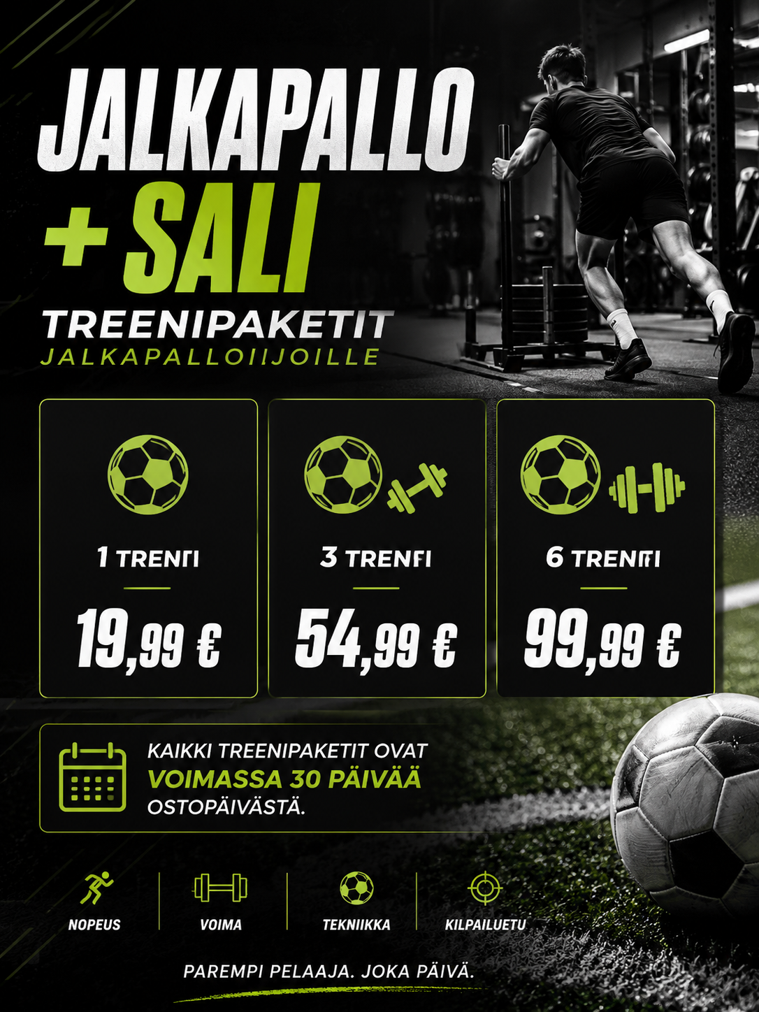 Jalkapallo + Sali treenipaketit